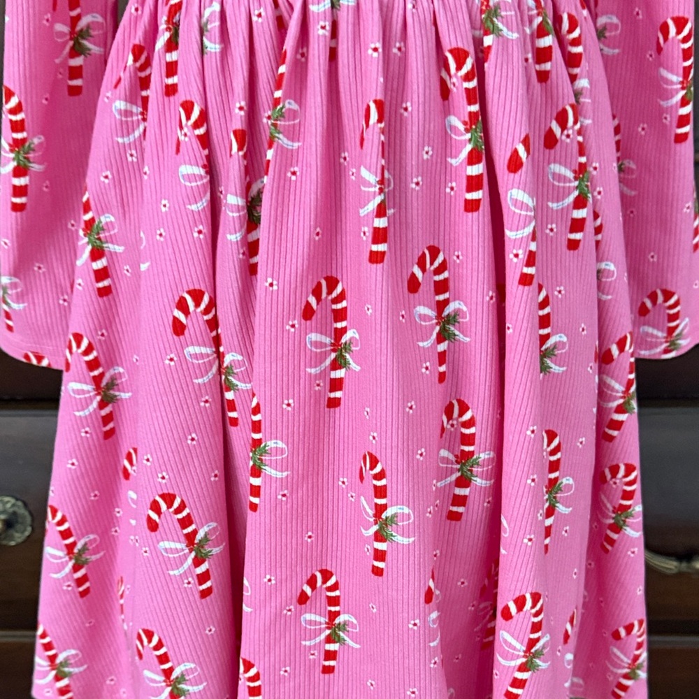 Girls SWEETHONEY Pink Candy Cane Twirl Dress Size 5Y - Picture 4 of 7